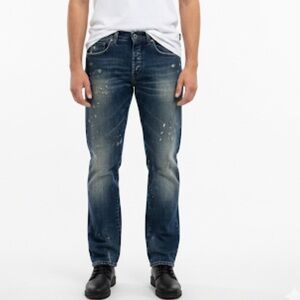 ALEXANDER McQUEEN Distressed Paint Splatter Slim Fit Jeans Size 30